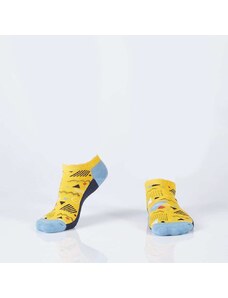 FASARDI Μπλε και κίτρινες γυναικείες κοντές κάλτσες με γεωμετρικά σχέδια