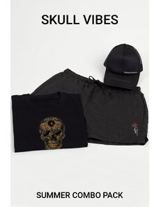 UnitedKind Skull Vibes Summer Combo, T-Shirt σε μαύρο χρώμα