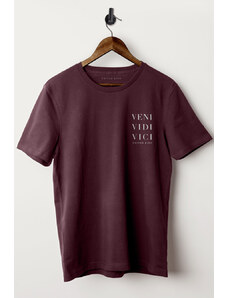 UnitedKind Veni Vidi Vici White, T-Shirt σε μπορντώ χρώμα