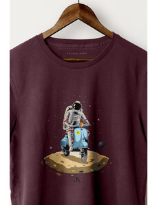 UnitedKind Astronaut Vespa, T-Shirt σε μπορντώ χρώμα