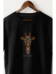 UnitedKind Tribal Girafe, T-Shirt σε μαύρο χρώμα
