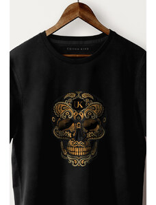 UnitedKind Golden Mexican Skull, T-Shirt σε μαύρο χρώμα