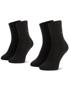 Tommy Hilfiger γυναικεία κάλτσα x2 μαύρες cotton 371221-200