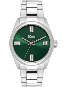 JCOU Emerald II Crystals - JU19061-2, Silver case with Stainless Steel Bracelet