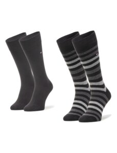 Tommy hilfiger ανδρική κάλτσα x2 μαύρο-ριγέ 472001001-200