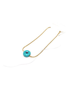 Ατσάλινο Βραχιόλι Ποδιού, αλυσίδα με μάτι σε χρώμα Χρυσαφί, 2112-305X | Karma Fashion