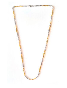 Ανδρικό Ατσάλινο Κολιέ, αλυσίδα, Ασημί και χρώμα Χρυσαφί, 2112-021 | Karma Fashion