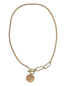 Κολιέ Μεταλλικό Copper αλυσίδα, Μήκος 55cm, Χρυσαφί, 2012-172X | Karma Fashion