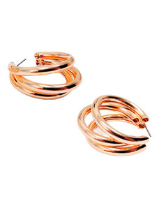 Σκουλαρίκια Μεταλλικό Copper κρίκος, Χρυσαφί, 2012-101X | Karma Fashion