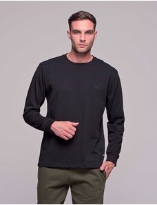Everbest Ανδρική μαύρη βαμβακερή μπλούζα Plus size 2310160B