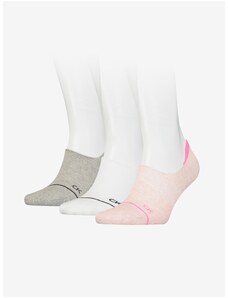 Calvin Klein Σετ τριών ζευγαριών γυναικείων κάλτσες σε γκρι, λευκό και ροζ Calvin - Κυρίες