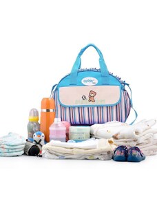 Ganen baby Τσάντα μωρού με αλλάχτρα Γαλάζια