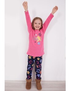 Παιδική πιτζάμα fleece για κορίτσι Roly Poly STAR Φούξια