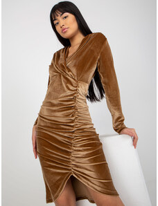 Γυναικείο φόρεμα Fashionhunters Camel Brown