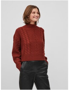 Τούβλο γυναικείο πουλόβερ με πλεξούδες VILA Apoline - Γυναικεία