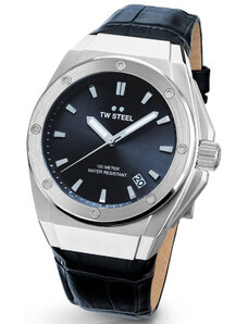 TW STEEL CEO Tech - CE4108, Silver case with Black Leather Strap