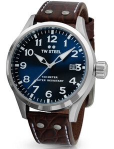 TW STEEL Volante - VS101, Silver case with Brown Leather Strap