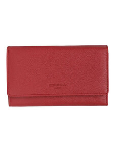 Γυναικείο πορτοφόλι μεσαίο με κούμπωμα Hexagona σε κόκκινο σκούρο δέρμα ERY218PY - 25251-06