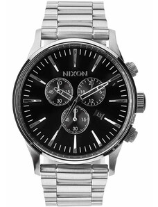 NIXON Sentry Chronograph - A386-000-00 Silver case with Stainless Steel Bracelet
