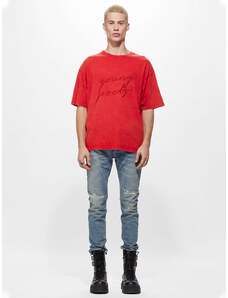 Young Poets Society | Κοντομάνικη μπλούζα με κεντημένο λογότυπο Κόκκινη
