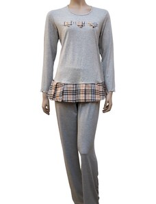 Γυναικεία Χειμερινή Πυτζάμα/Homewear Claire Katrania - Γκρι - C-5298 - Διαθέσιμη και σε Plus Size