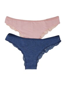 Γυναικείο Slip Brazil COTONELLA 2 τεμ - Ροζ Nude/Μπλε - GD284I202/2C100