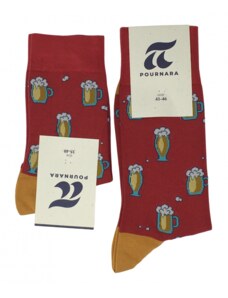 Κάλτσες Unisex POURNARA Μπύρες - Κόκκινο - 201-114