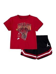 Jordan Kids Hoop Short Set Μαύρο - Κόκκινο 7 Years (Jordan)