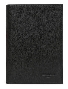 HEXAGONA Ανδρικό πορτοφόλι όρθιο σε μαύρο δέρμα JKC105UC - 226566-01