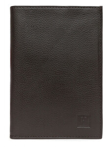 HEXAGONA Ανδρικό πορτοφόλι όρθιο σε καφέ σκούρο δέρμα JKF108UF - 226566-54