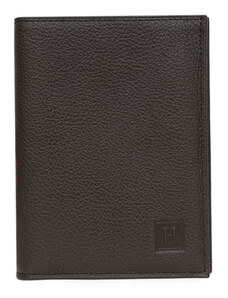 HEXAGONA Ανδρικό πορτοφόλι όρθιο σε καφέ σκούρο δέρμα JKR119UR - 226559-54