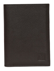 HEXAGONA Ανδρικό πορτοφόλι όρθιο σε καφέ σκούρο δέρμα JKZ127UZ - 226542-54