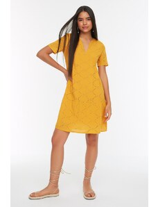 Γυναικείο φόρεμα Trendyol Mustard