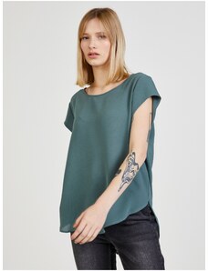 Only Πράσινη μπλούζα με φερμουάρ στην πλάτη ΜΟΝΟ Vic - Γυναικεία