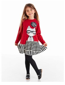 Κοριτσίστικο φόρεμα Mushi MS-20S1-054/Red, Black and White Striped