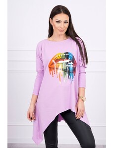 Kesi Oversize μπλούζα με μωβ rainbow lip print