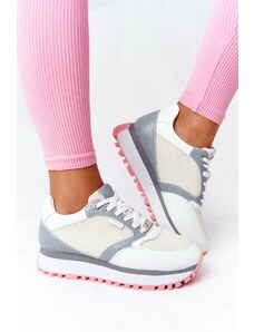 Kesi Δερμάτινα αθλητικά παπούτσια στην πλατφόρμα GOE HH2N4008 λευκό
