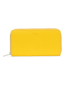 Γυναικείο πορτοφόλι μεγάλο με φερμουάρ Hexagona σε κίτρινο δέρμα HND88VV - 227174-17