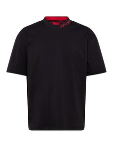 HUGO Μπλουζάκι 'Demming' κόκκινο / μαύρο