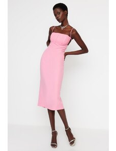 Trendyol ανοιχτό ροζ λεπτομερές φόρεμα