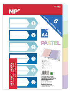 UMIDIGI MP χρωματιστά διαχωριστικά φύλλα A4 PC119CP, πλαστικά, 6τμχ