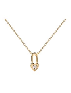 PDPAOLA Necklace Essentials Heart Padlock Zircons | Silver 925° Gold Plated 18K CO01-510-U