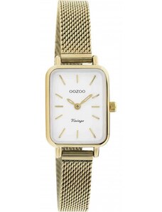 Γυναικείο ρολόι χεριού OOZOO VINTAGE C20268 τετραγωνο με επιχρυσο μπρασελέ