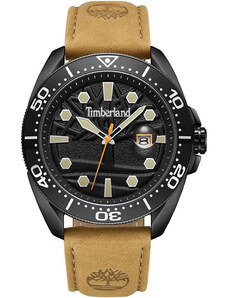 TIMBERLAND CARRIGAN - TDWGB2230601, Black case with Brown Leather strap