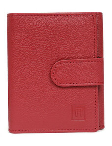HEXAGONA Γυναικείο πορτοφόλι μικρό με κούμπωμα σε κόκκινο σκούρο δέρμα FGF248DF - 227167-06