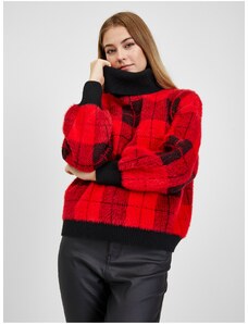 Μαύρο-κόκκινο γυναικείο καρό πουλόβερ ORSAY - Γυναικεία