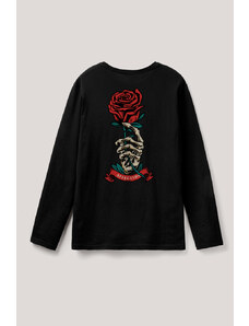 UnitedKind Affection Rose, Long Sleeve Μπλούζα σε μαύρο χρώμα