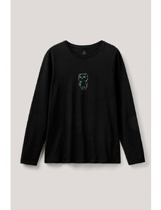 UnitedKind Neon Teddy Bear, Long Sleeve Μπλούζα σε μαύρο χρώμα