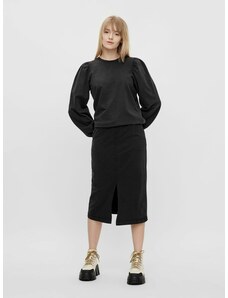 Pieces Μαύρη Θήκη Midi Φούστα με Σχισμές Gahoa - Γυναικεία