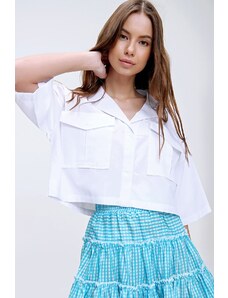 Trend Alaçatı Stili Shirt - Λευκό - Κανονική εφαρμογή